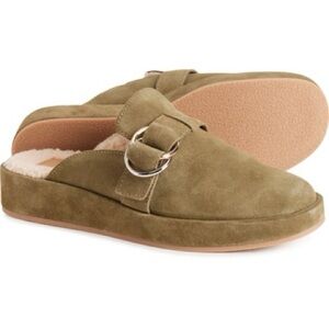 Dolce Vita tan/green Mules with Cushioned Footbed